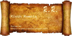 Rieth Romola névjegykártya
